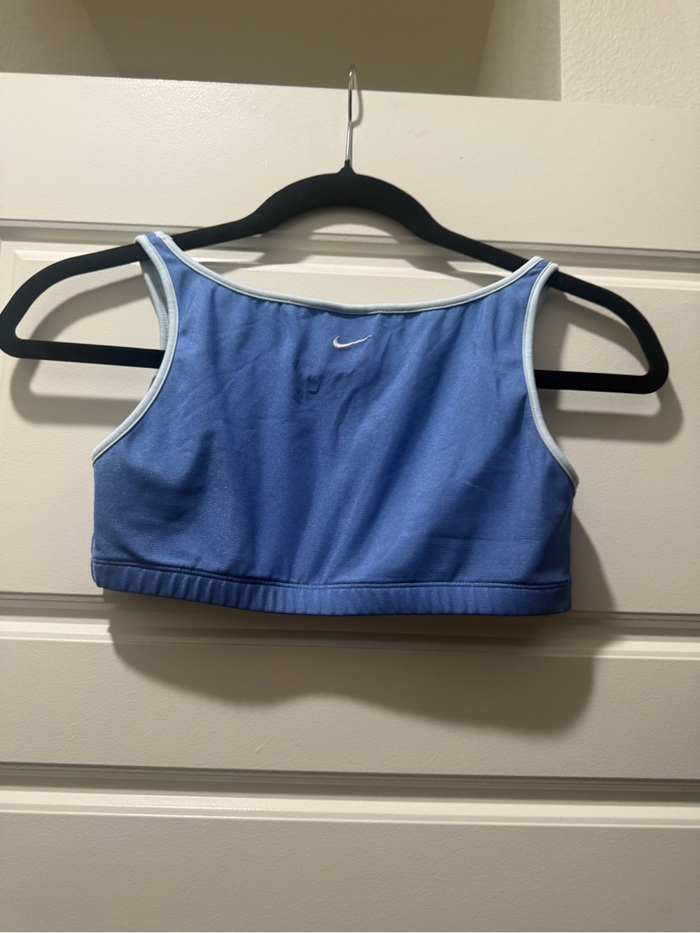 Nike Periwinkle Crop Sports Tank with Light Blue Trim